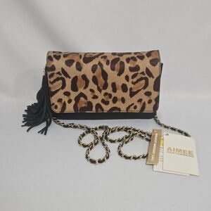 Aimee Kestenberg Alexis Crossbody Large Cheetah Haircalf Leather Purse